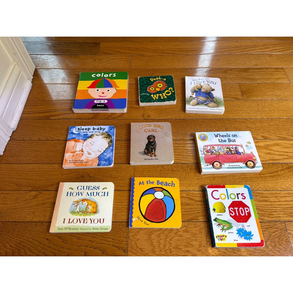 Lot of 9‎ Childrens Board Books Colors Animals Vehicles Feelings